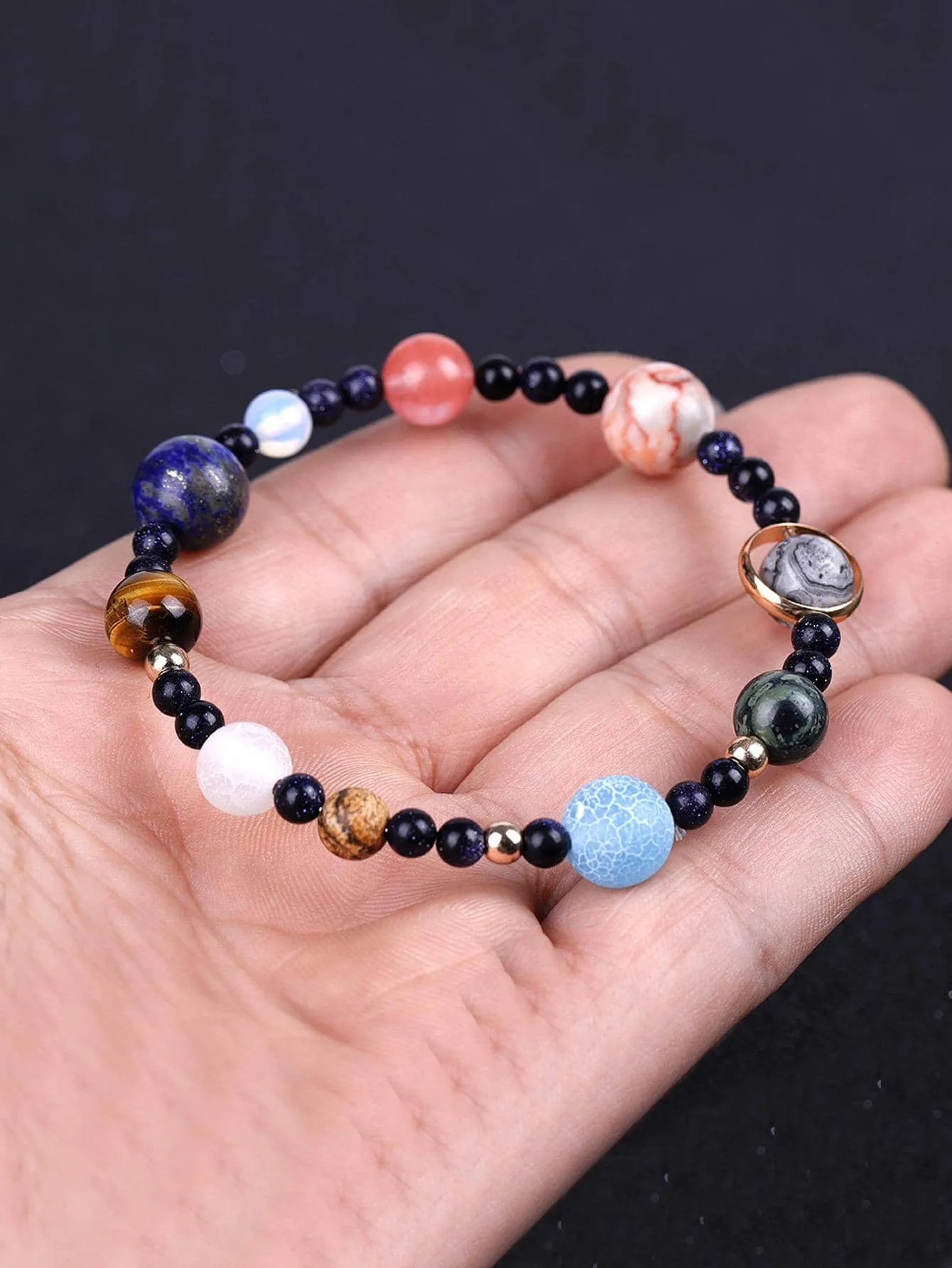 Planets Design Beads  Boho Colorful Beaded Bracelet Women Bracelet Stackable