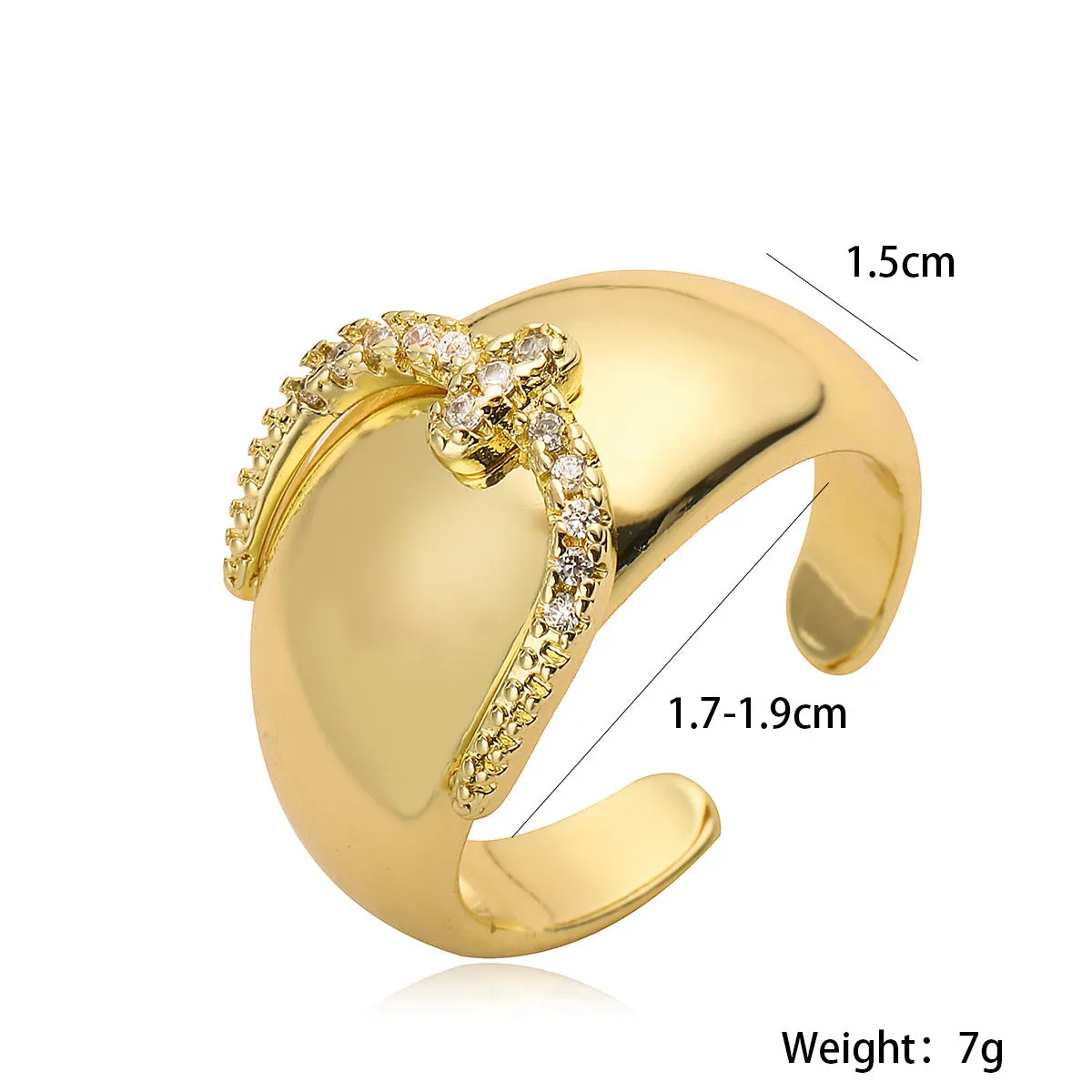 Pre Order:  Geometric Buckle Open Ring