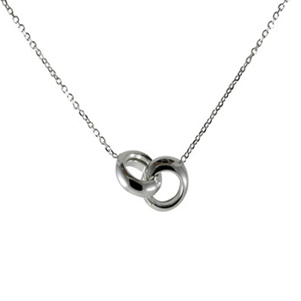 "Love Lockdown"Rose Gold-Dipped Interlocking Rings Necklace