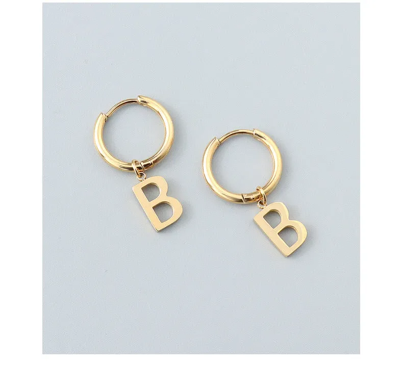 Retro Letter B Earrings - Trendy Titanium Steel Jewelry