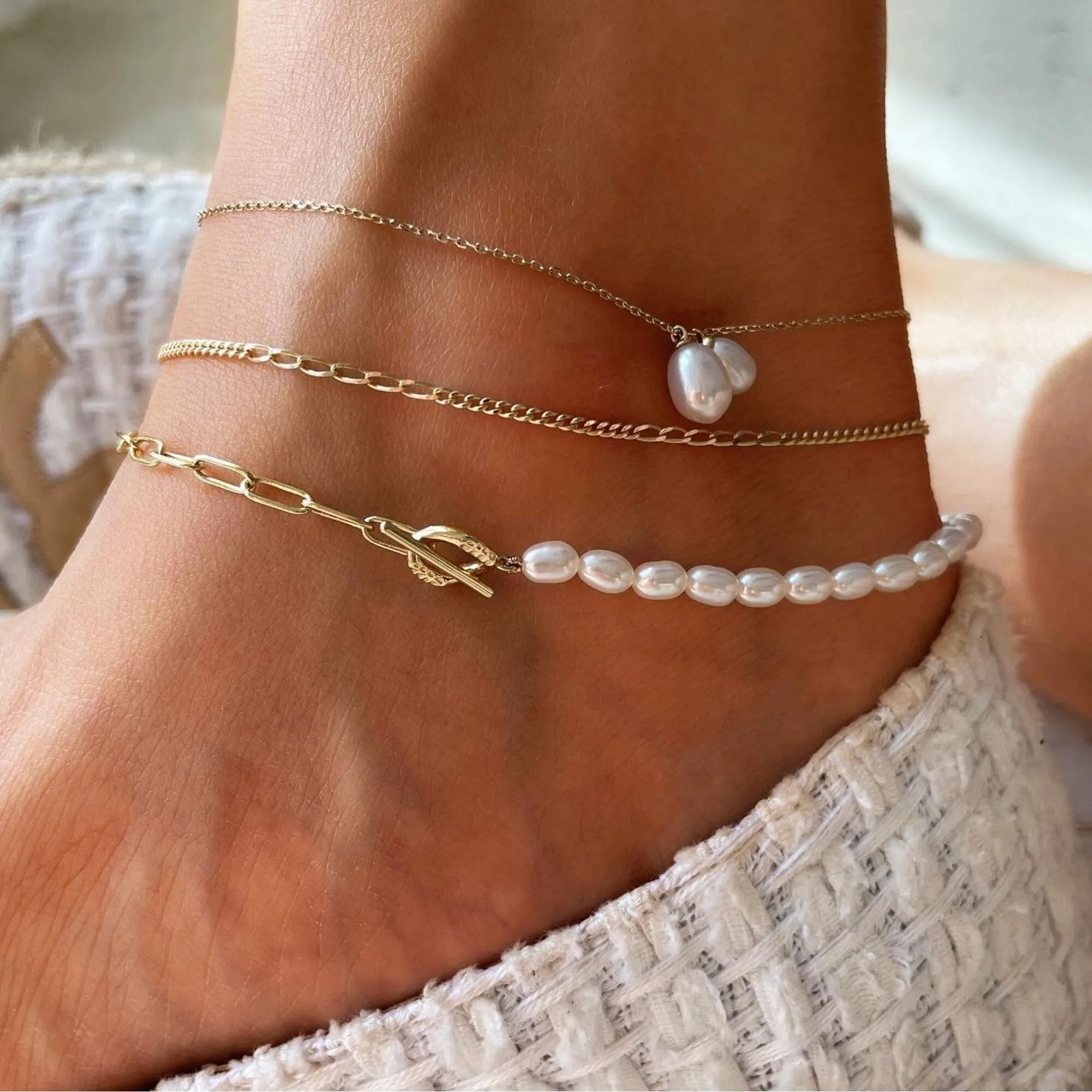 Ricci pearl anklet