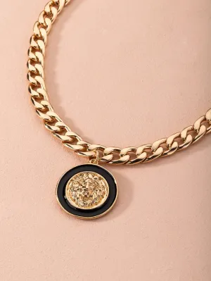 Round Charm Chain Necklace Jewelry for Women Gift for Her Necklace Accessories