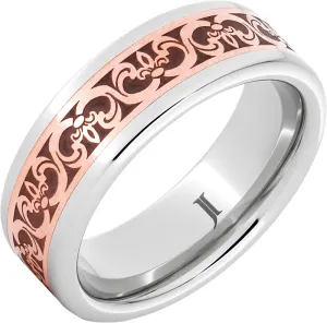 Serinium® Ring with 14K Rose Gold Fleur-de-Lis Inlay