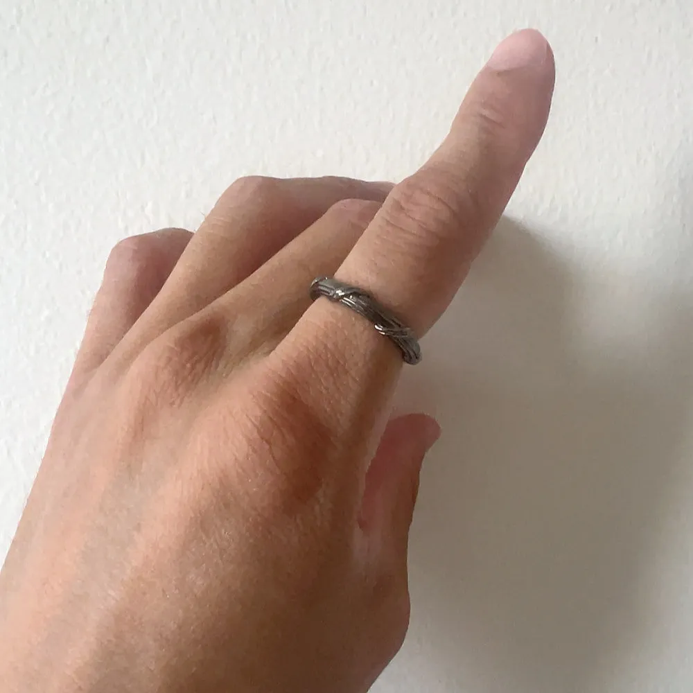 Signature Classic Band Ring in ruthenium silver 3 mm