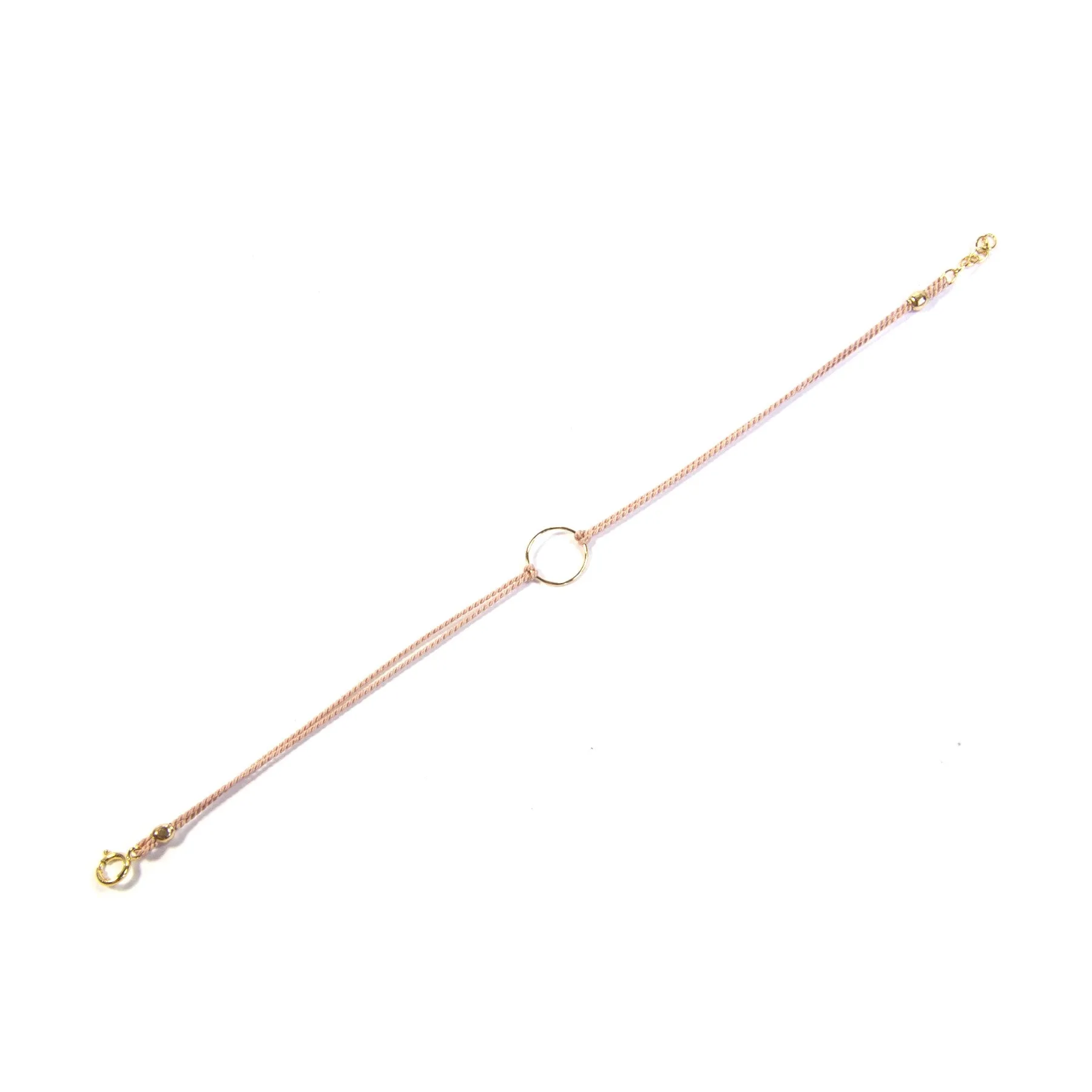 Silk Circle Bracelet | Pink, Gold