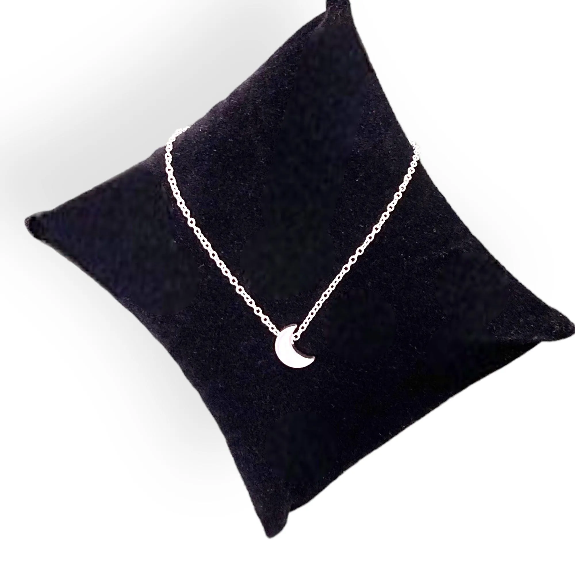 Silver Crescent Moon Anklet