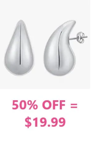 Silver Trendy Teardrop earrings