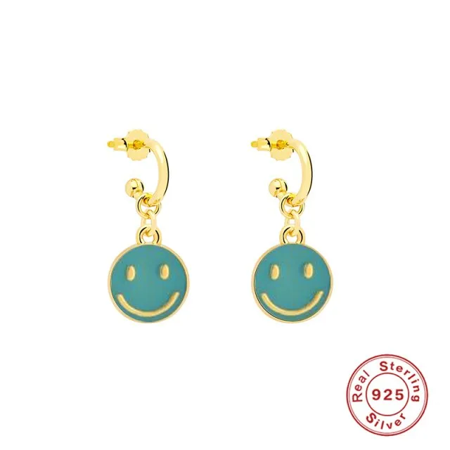 Smiling Face Hoop Earrings