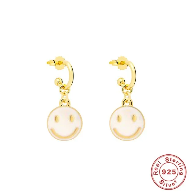 Smiling Face Hoop Earrings