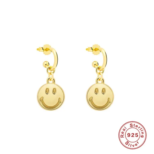 Smiling Face Hoop Earrings