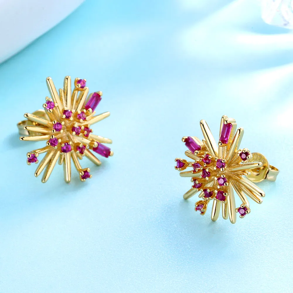 StarBurst Swarovski Crystal Stud Earring in 18K Gold or Rose Gold