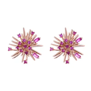 StarBurst Swarovski Crystal Stud Earring in 18K Gold or Rose Gold