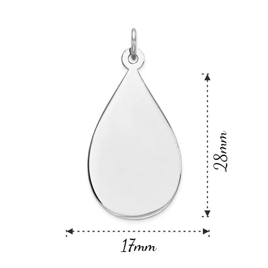 Sterling Silver Fingerprint Tear Drop Pendant