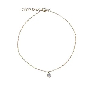 Sterling Silver Solo Bezel Anklet