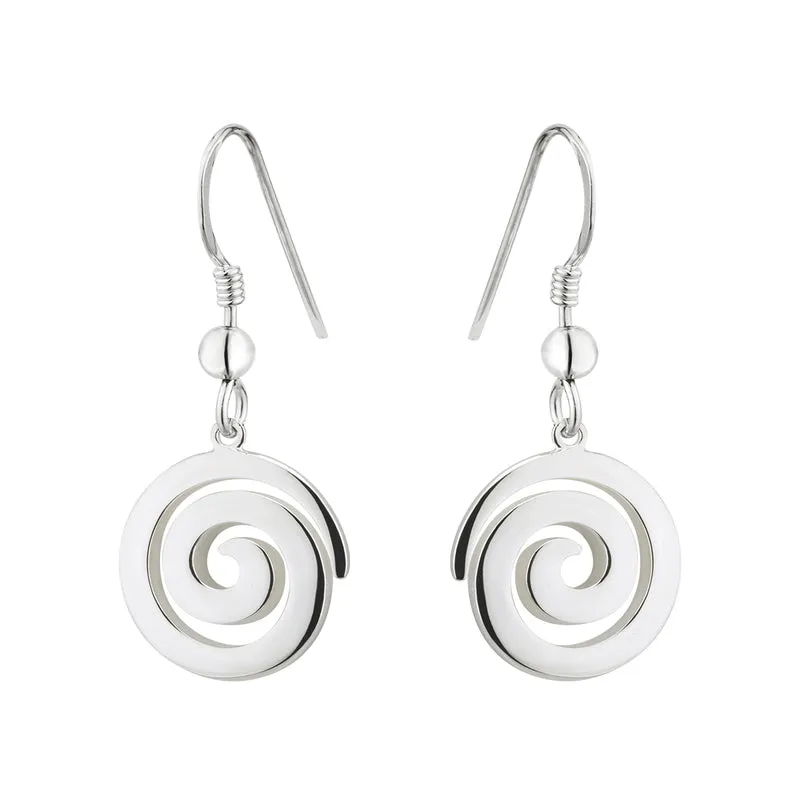 Sterling Silver Spiral Drop Earrings