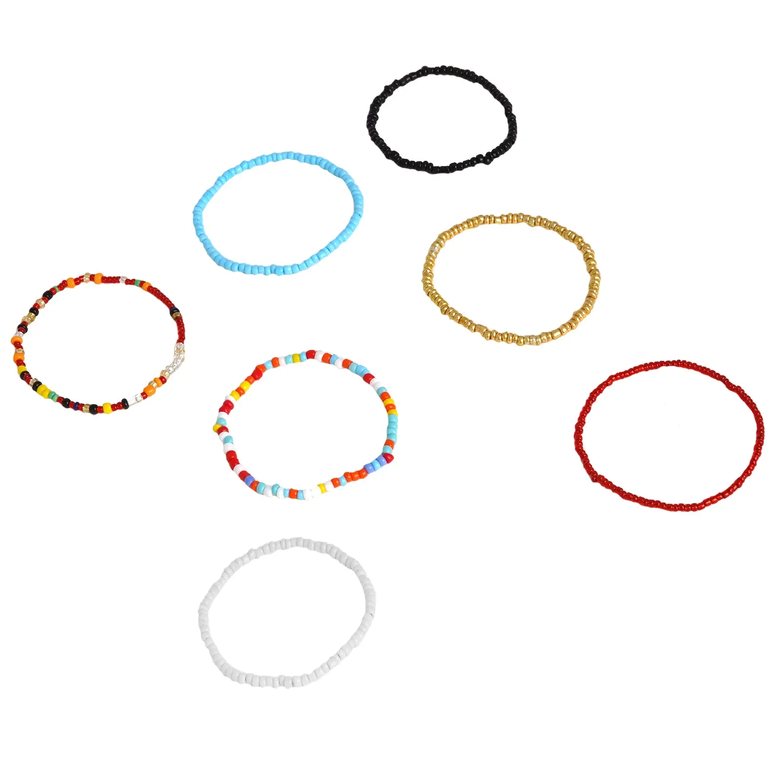 Summer Yum Set of 7 Multicolored Anklet