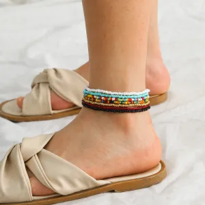 Summer Yum Set of 7 Multicolored Anklet