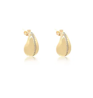 Teardrop Water drop CZ Line Earrings