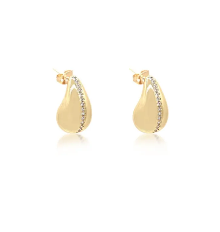 Teardrop Water drop CZ Line Earrings