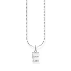 THOMAS SABO Necklace with letter pendant E and white zirconia - silver