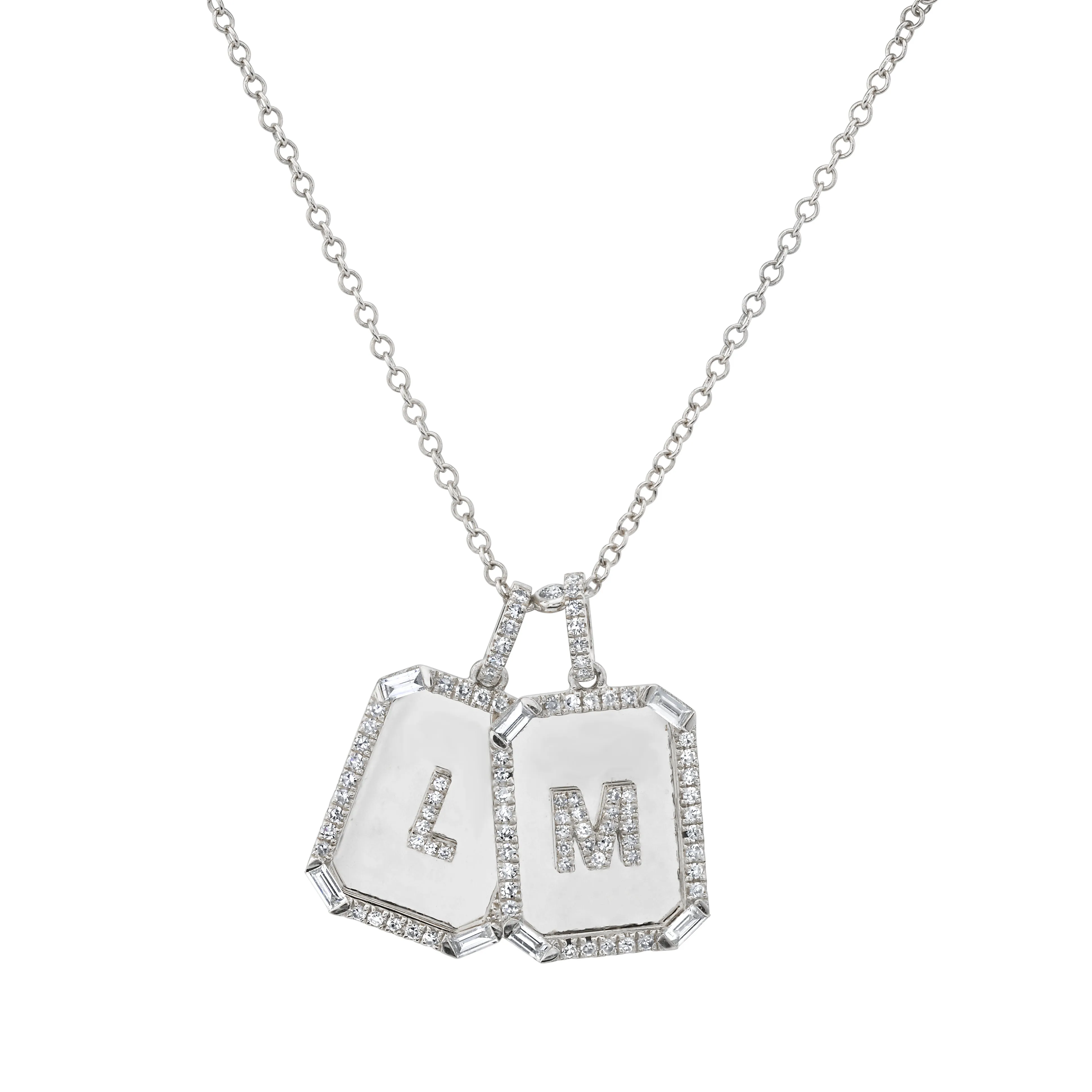 TWIN INITIAL MINI NAMEPLATE NECKLACE