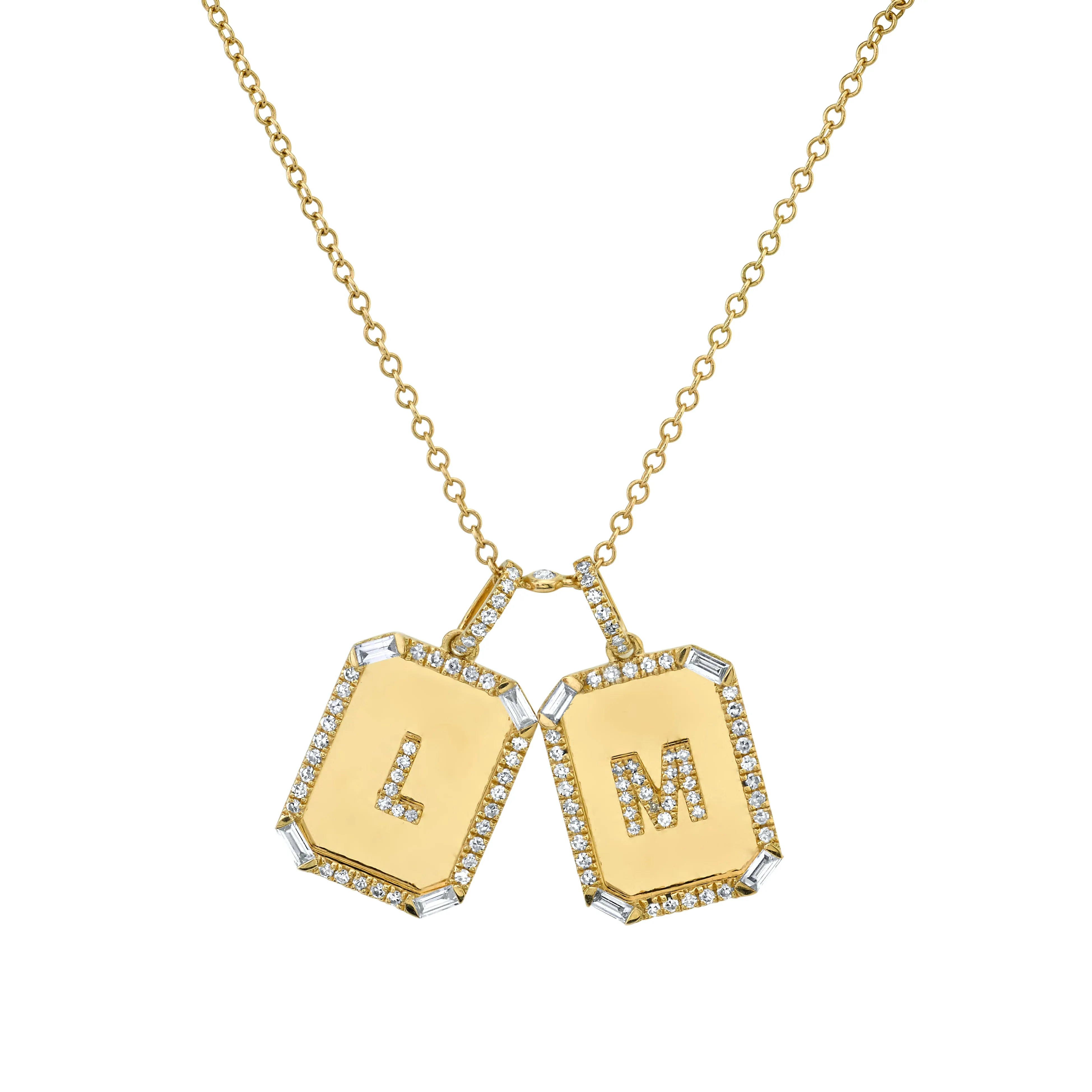 TWIN INITIAL MINI NAMEPLATE NECKLACE