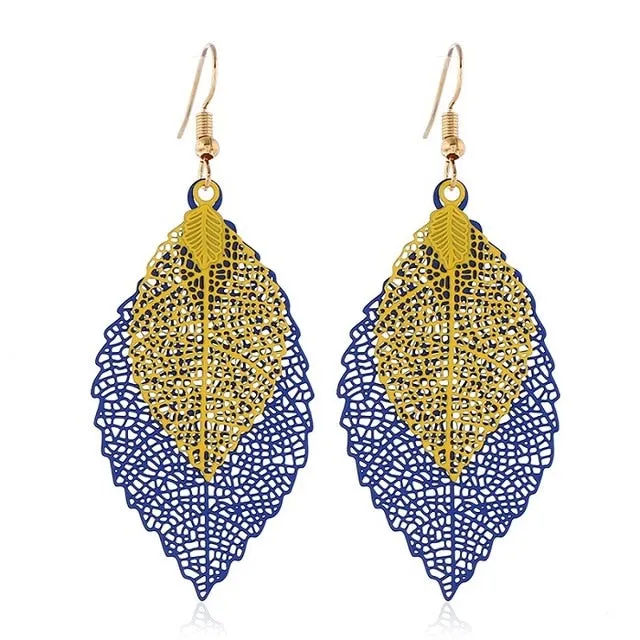 Vintage Luxury Bohemian Style Ladies' Leaf Shape Drop Earrings