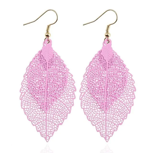 Vintage Luxury Bohemian Style Ladies' Leaf Shape Drop Earrings