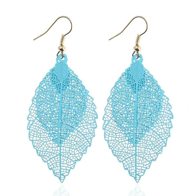 Vintage Luxury Bohemian Style Ladies' Leaf Shape Drop Earrings