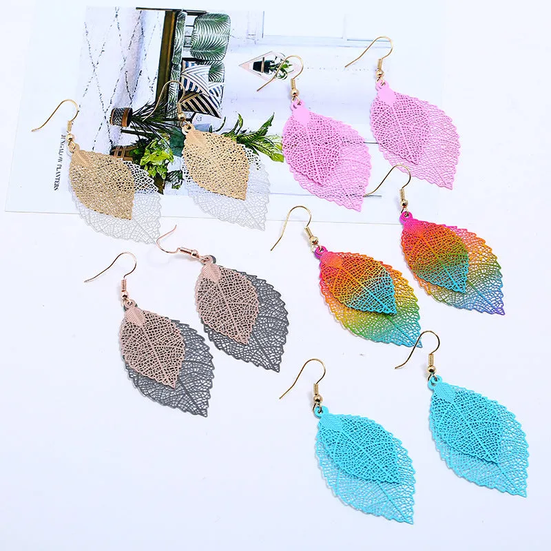 Vintage Luxury Bohemian Style Ladies' Leaf Shape Drop Earrings