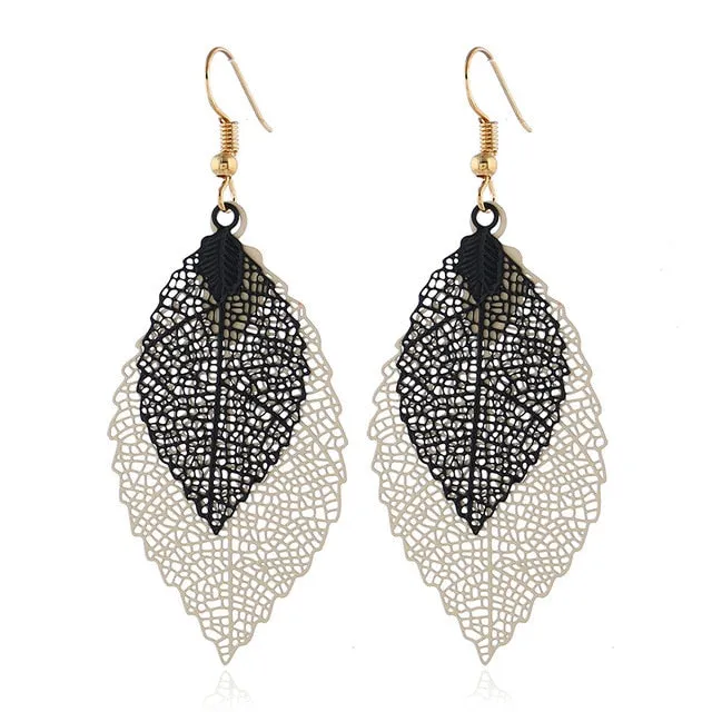 Vintage Luxury Bohemian Style Ladies' Leaf Shape Drop Earrings