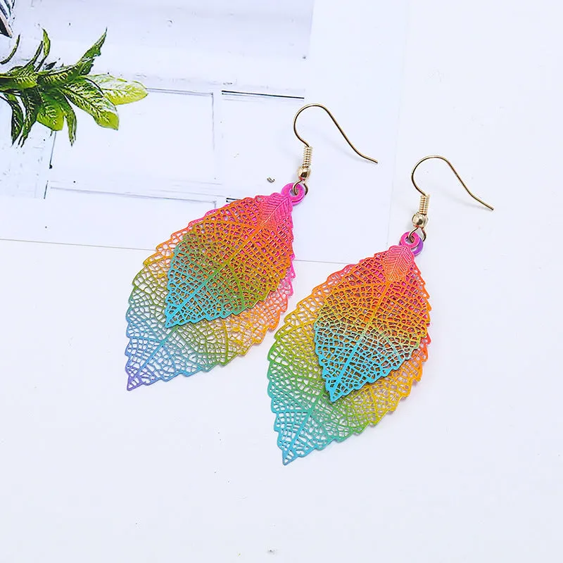 Vintage Luxury Bohemian Style Ladies' Leaf Shape Drop Earrings