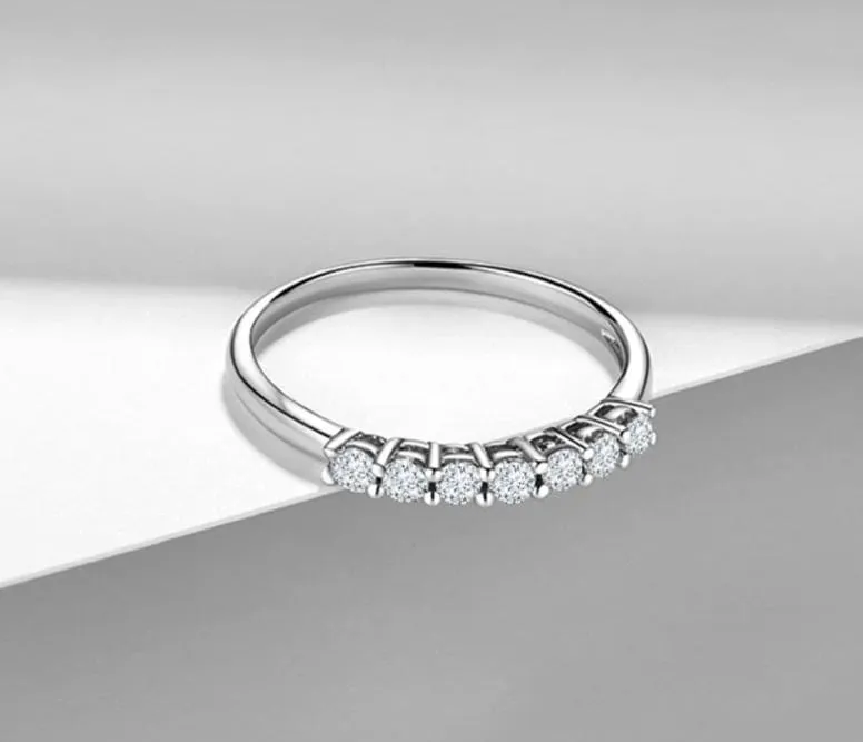 White Gold Plated 7 Stone Anniversary Ring 0.25ct Total