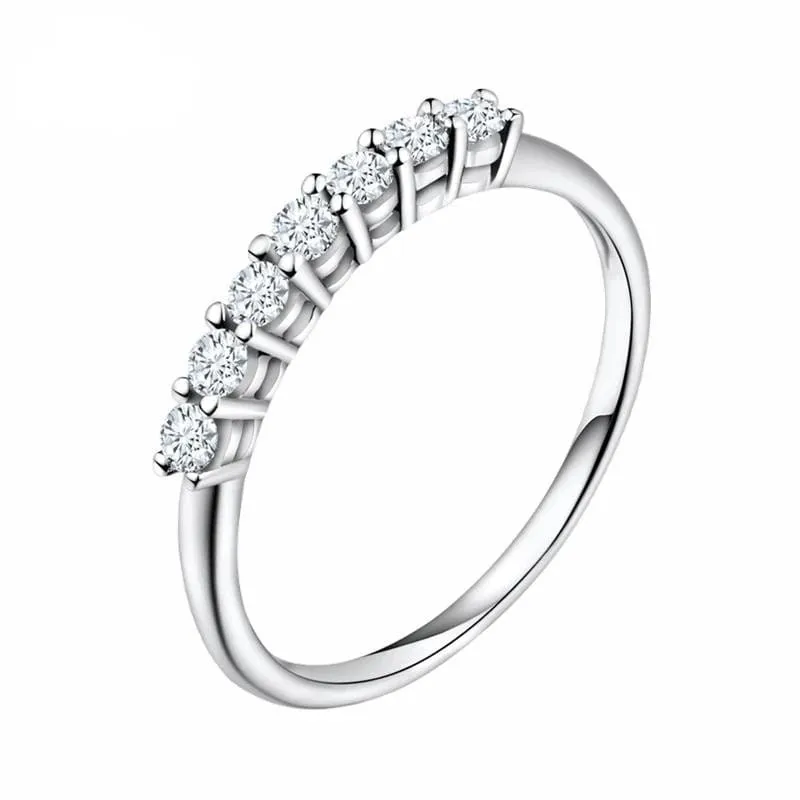 White Gold Plated 7 Stone Anniversary Ring 0.25ct Total